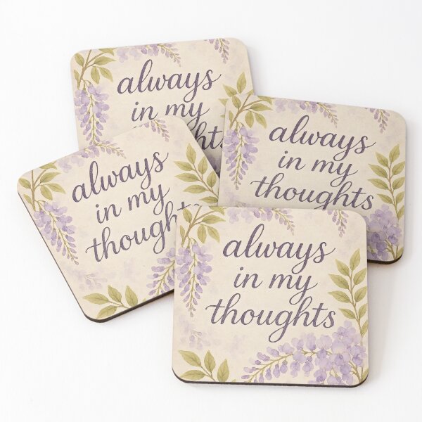 Item preview, Always in My Thoughts – Purple Wisteria Wishes on Aged Paper designed and sold by EmeraldeaArt.
