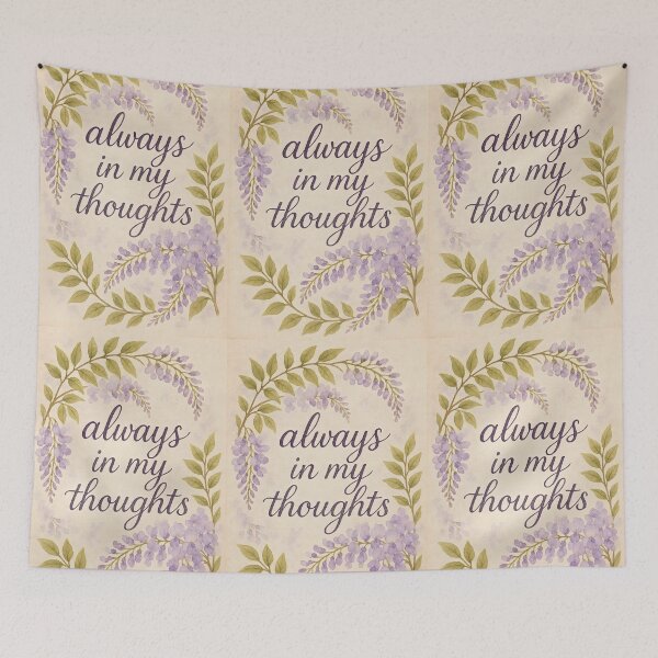 Item preview, Always in My Thoughts – Purple Wisteria Wishes on Aged Paper designed and sold by EmeraldeaArt.