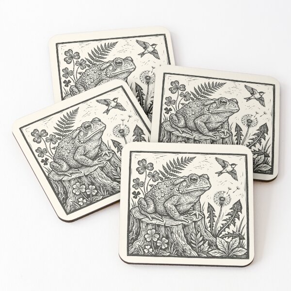 Item preview, Forest Frog Folk Art Vintage Toad Forestcore  designed and sold by Y-Vibes.