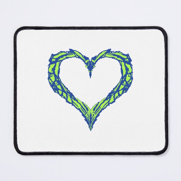 Item preview, Unique hand drawn heart drawing - blue green designed and sold by MikeTraveler.