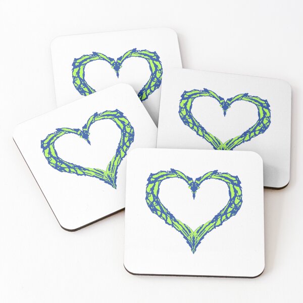 Item preview, Unique hand drawn heart drawing - blue green designed and sold by MikeTraveler.