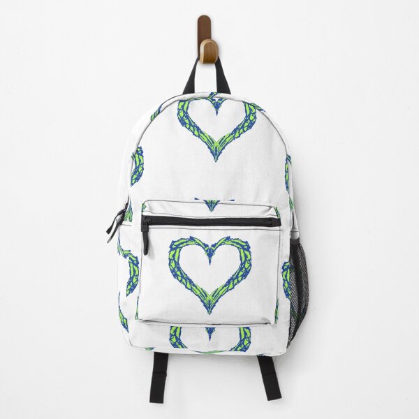 Item preview, Unique hand drawn heart drawing - blue green designed and sold by MikeTraveler.