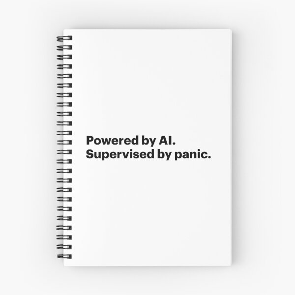 Item preview, Powered by AI. Supervised by panic. (Black text) designed and sold by STUDIO-72.