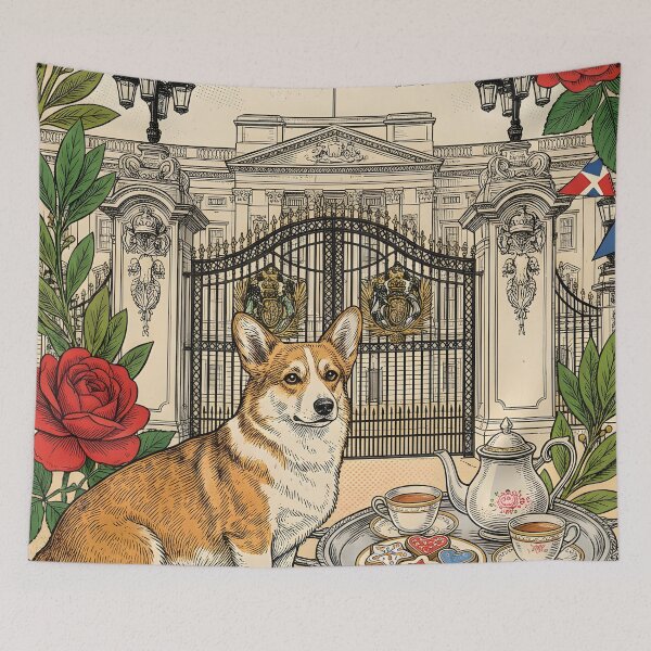 Item preview, Vintage London Royal Corgi Postcard designed and sold by CoffeeinBloom.