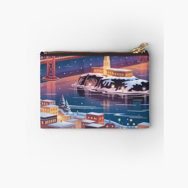 Item preview, San Francisco Alcatraz Vintage Travel Poster - Winter Wonderland Retro Art designed and sold by NightIcons.