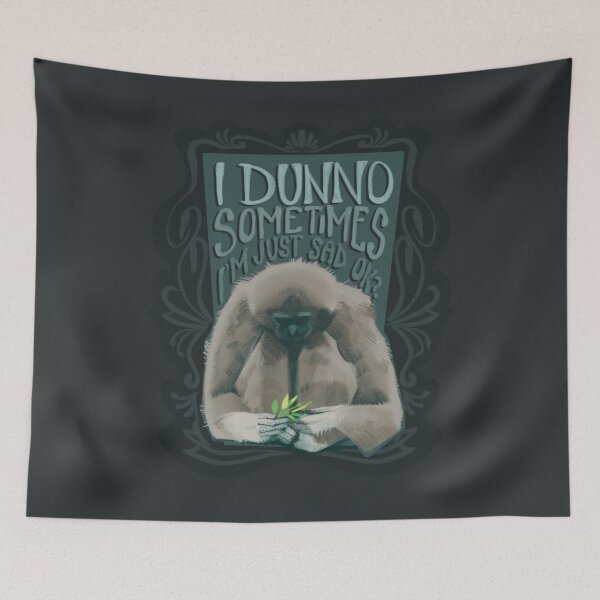 Item preview, Gibbon - Sometimes I’m Sad designed and sold by Coral the Artisan.