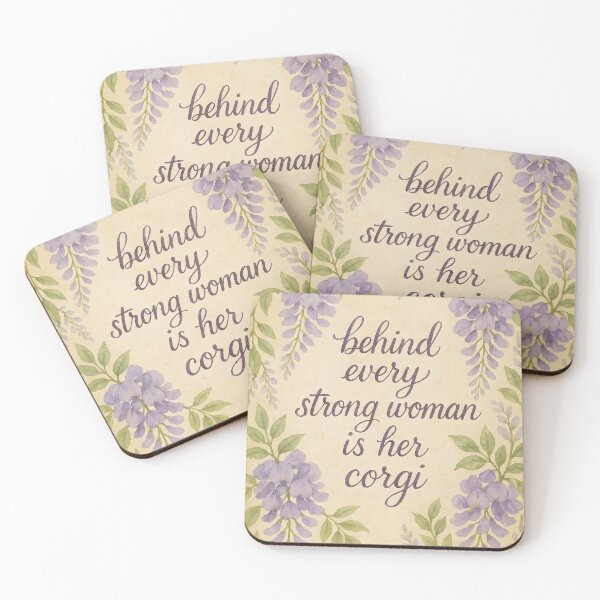 Item preview, Behind Every Strong Woman Is Her Corgi and a Touch of Wisteria designed and sold by EmeraldeaArt.