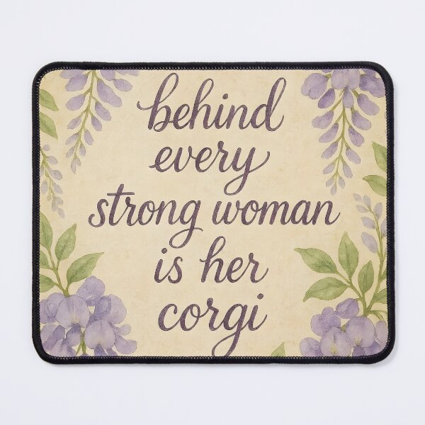 Item preview, Behind Every Strong Woman Is Her Corgi and a Touch of Wisteria designed and sold by EmeraldeaArt.