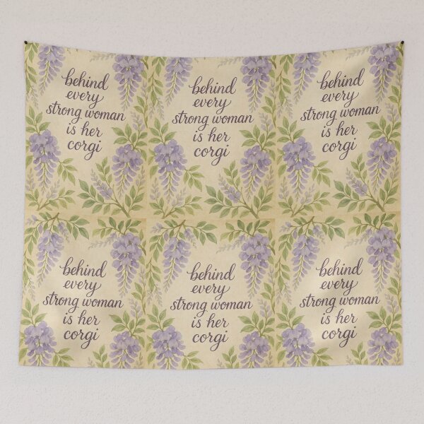 Item preview, Behind Every Strong Woman Is Her Corgi and a Touch of Wisteria designed and sold by EmeraldeaArt.