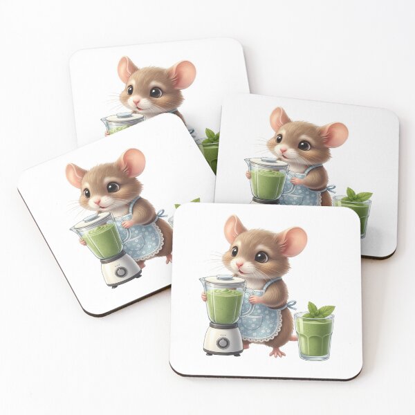 Item preview, Cute Mouse Making a Green Smoothie in Blender - Cute Mouse & Hobbies Series designed and sold by EnlightArt.