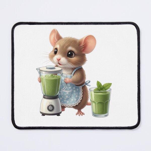 Item preview, Cute Mouse Making a Green Smoothie in Blender - Cute Mouse & Hobbies Series designed and sold by EnlightArt.
