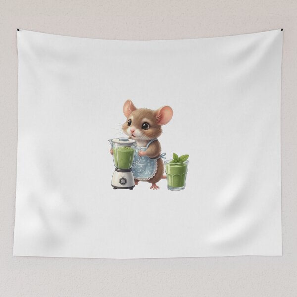 Item preview, Cute Mouse Making a Green Smoothie in Blender - Cute Mouse & Hobbies Series designed and sold by EnlightArt.