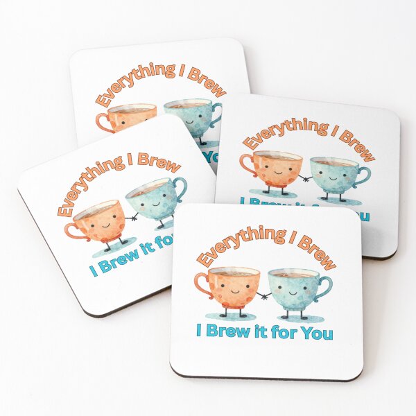 Item preview, Everything I Brew - Romantic Kawaii Tea & Coffee Illustration designed and sold by AmaliaV92.