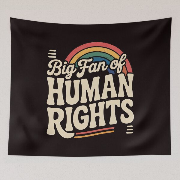 Item preview, Big Fan of Human Rights – Retro Rainbow Equality Statement designed and sold by Redgiant87x.