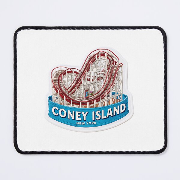 Item preview, Coney Island Cyclone Roller Coaster Vintage Travel Sticker - Brooklyn Amusement Park Classic Red Wooden Coaster Design designed and sold by Blurbean.