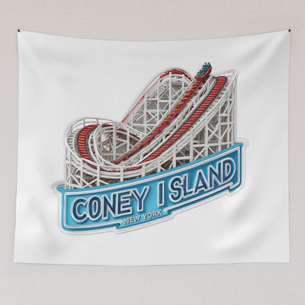 Item preview, Vintage Coney Island Cyclone Brooklyn Travel Decal - Classic Wooden Roller Coaster New York   Amusement Park Retro Badge designed and sold by Blurbean.