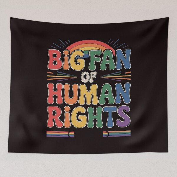 Item preview, Big Fan of Human Rights – Retro Rainbow Social Justice Design designed and sold by Redgiant87x.