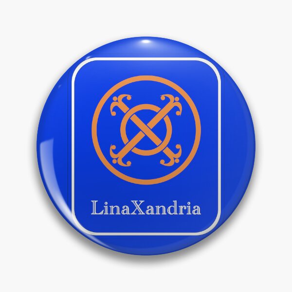 Item preview, LinaXandria - Logo, w. name, Blue background designed and sold by LinaXandria.
