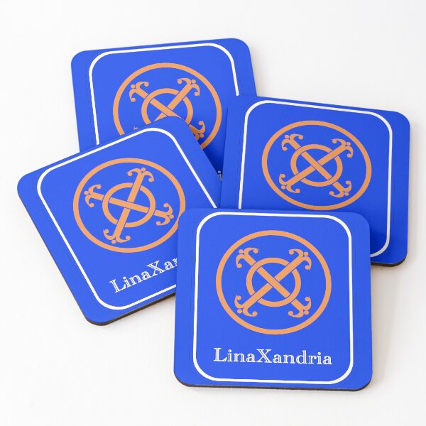 Item preview, LinaXandria - Logo, w. name, Blue background designed and sold by LinaXandria.
