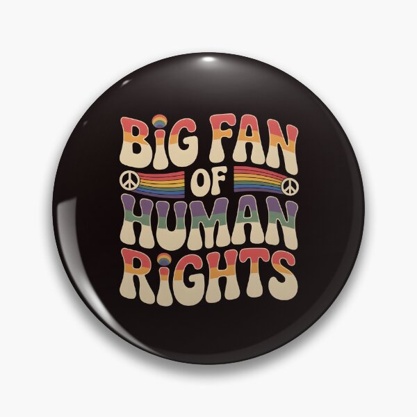 Item preview, Big Fan of Human Rights – Equality Retro Rainbow Quote designed and sold by Redgiant87x.