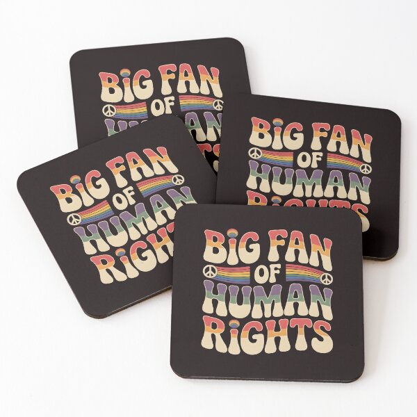 Item preview, Big Fan of Human Rights – Equality Retro Rainbow Quote designed and sold by Redgiant87x.