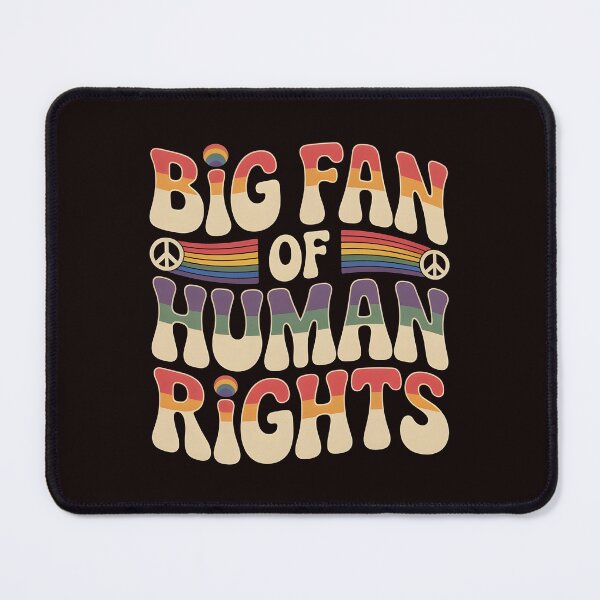 Item preview, Big Fan of Human Rights – Equality Retro Rainbow Quote designed and sold by Redgiant87x.