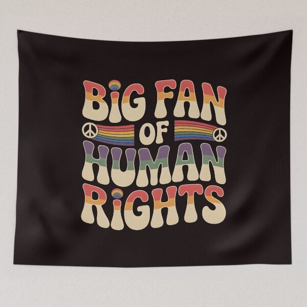 Item preview, Big Fan of Human Rights – Equality Retro Rainbow Quote designed and sold by Redgiant87x.