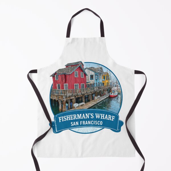 Item preview, Fisherman's Wharf San Francisco Vintage Travel Badge - Colorful Waterfront Pier Buildings Bay Area Maritime Harbor designed and sold by Blurbean.