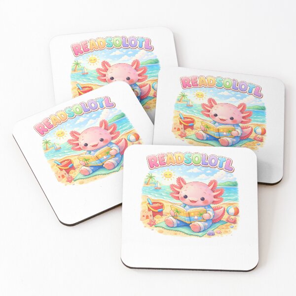 Item preview, Readsolotl Kawaii Axolotl Reading Bookworm Beach Summer Kids designed and sold by MuniraWearify.