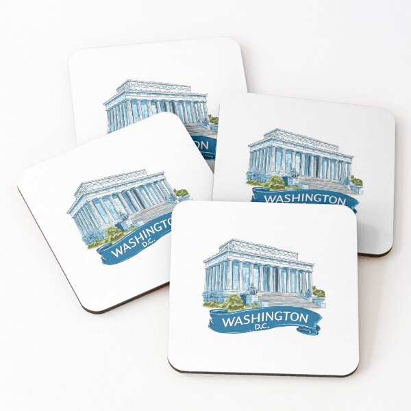 Item preview, Lincoln Memorial Washington DC Vintage Travel Sticker - Iconic White Marble Monument   National Mall Classical Architecture designed and sold by Blurbean.