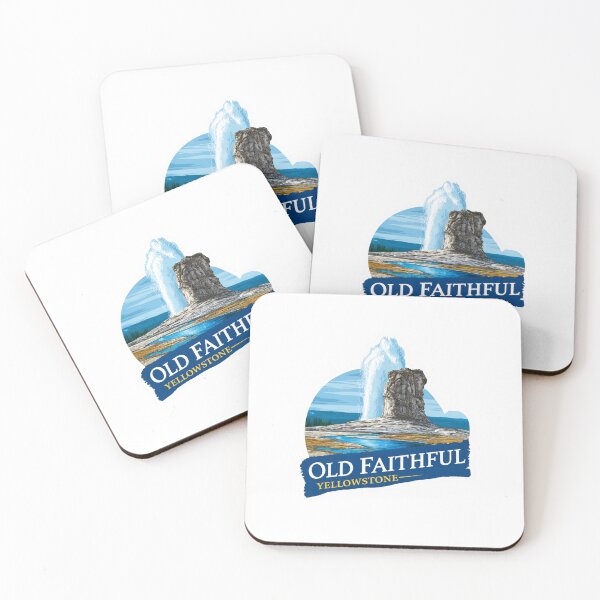 Item preview, Old Faithful Yellowstone Vintage Travel Sticker - Iconic Geyser Eruption National Park   Wyoming Geothermal Wonder designed and sold by Blurbean.