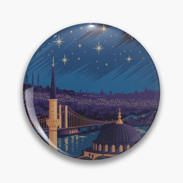 Item preview, Istanbul Grand Bazaar Vintage Travel Poster - Midnight Mystery Retro Art designed and sold by NightIcons.