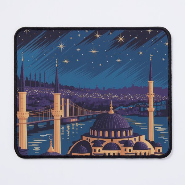 Item preview, Istanbul Grand Bazaar Vintage Travel Poster - Midnight Mystery Retro Art designed and sold by NightIcons.