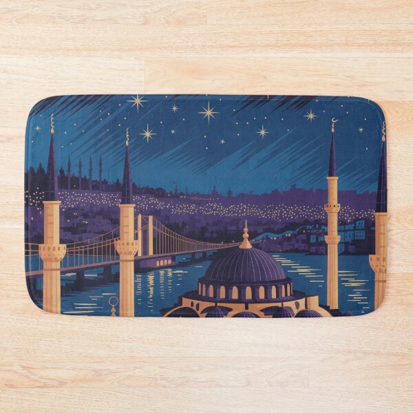 Item preview, Istanbul Grand Bazaar Vintage Travel Poster - Midnight Mystery Retro Art designed and sold by NightIcons.