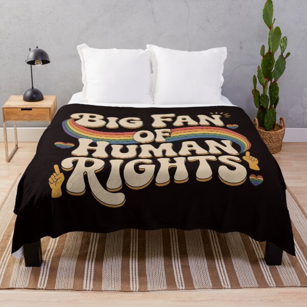 Item preview, Big Fan of Human Rights – Retro Pride Style Equality Design designed and sold by Redgiant87x.