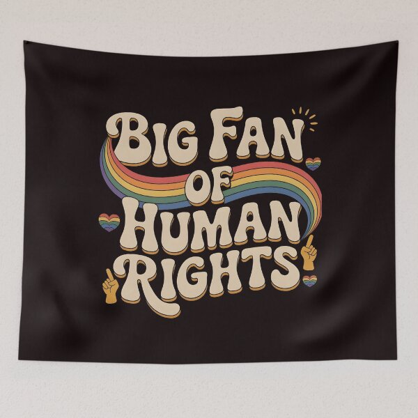 Item preview, Big Fan of Human Rights – Retro Pride Style Equality Design designed and sold by Redgiant87x.