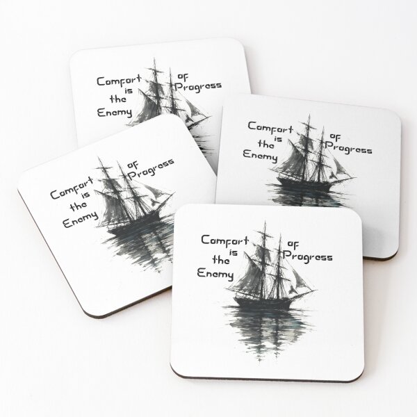 Item preview, Comfort Is the Enemy Ship Illustration designed and sold by Inner War.