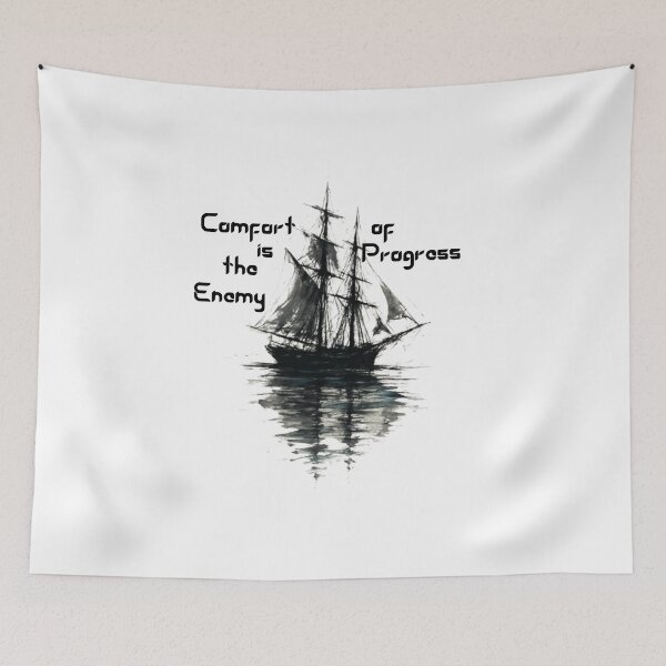 Item preview, Comfort Is the Enemy Ship Illustration designed and sold by Inner War.