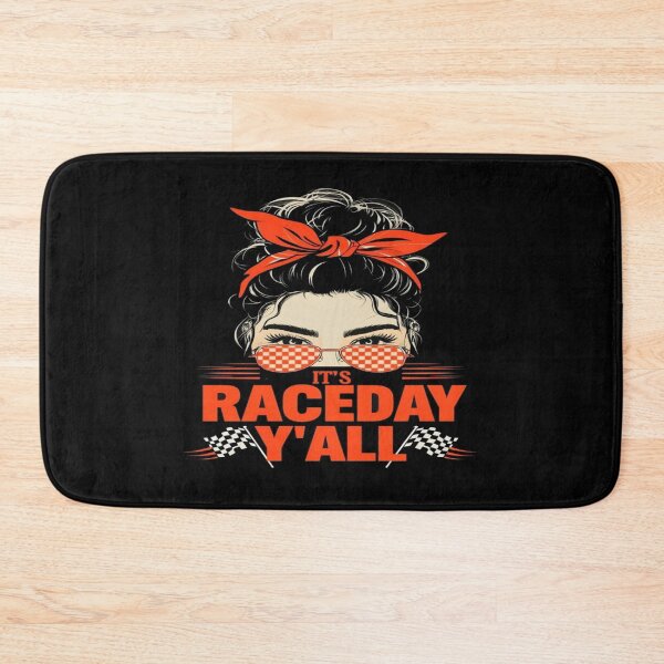 Item preview, Race Day Vibes – Checkered Flag Girl with Bandana & Sunglasses | Racing Fan Graphic Art designed and sold by Bright Nest Studio.