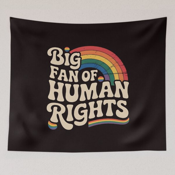 Item preview, Big Fan of Human Rights – Vintage Rainbow Equality Statement designed and sold by Redgiant87x.
