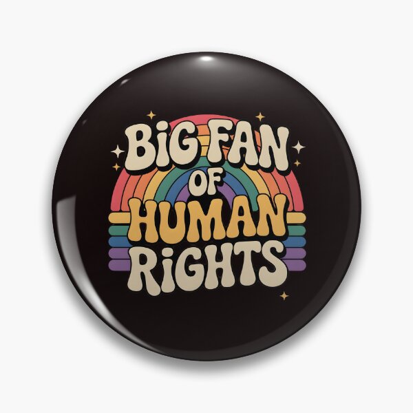 Item preview, Big Fan of Human Rights – Retro Rainbow Social Justice Quote designed and sold by Redgiant87x.