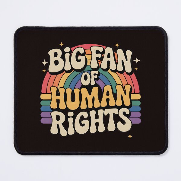 Item preview, Big Fan of Human Rights – Retro Rainbow Social Justice Quote designed and sold by Redgiant87x.