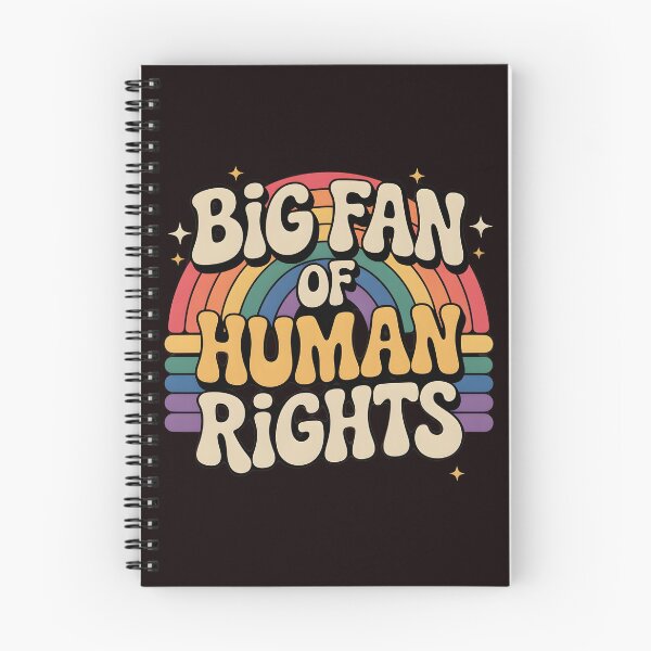 Item preview, Big Fan of Human Rights – Retro Rainbow Social Justice Quote designed and sold by Redgiant87x.