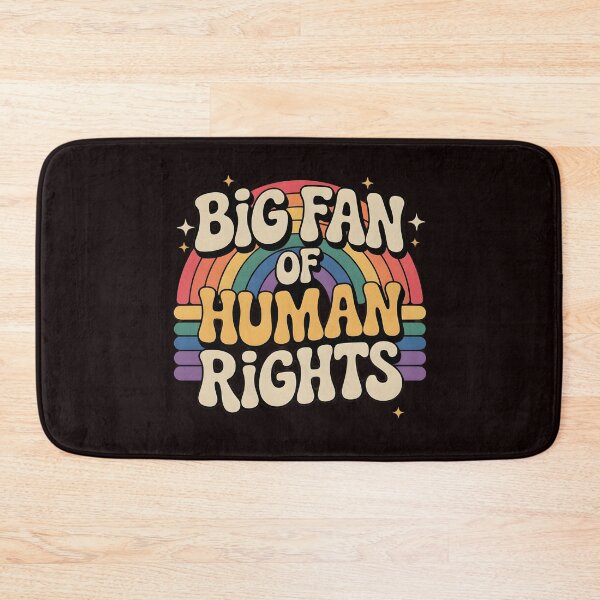 Item preview, Big Fan of Human Rights – Retro Rainbow Social Justice Quote designed and sold by Redgiant87x.