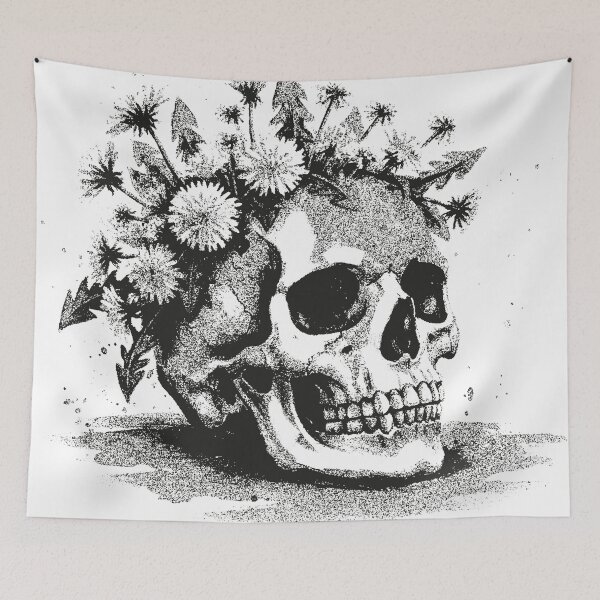 Item preview, Skull and Flowers designed and sold by Ignorante.