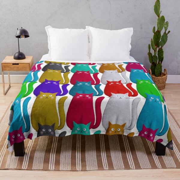 Item preview, Cats Having A Bad Day – Cute Colourful Sad Cat Squad Pattern designed and sold by Brightful Creations .