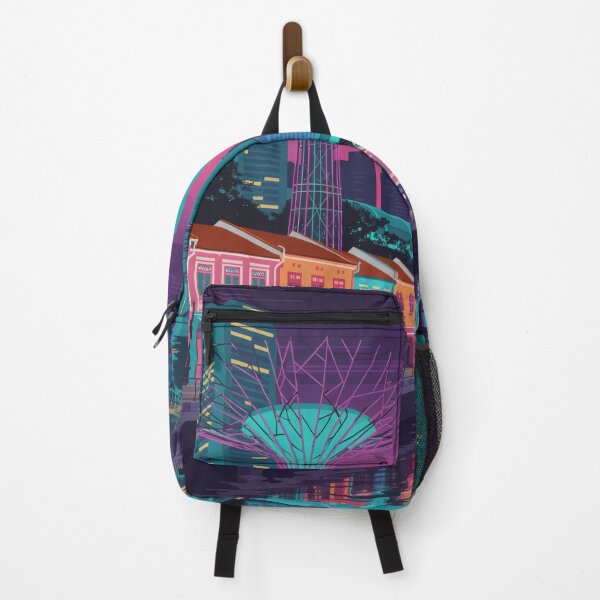 Item preview, Singapore Clarke Quay Vintage Travel Poster - Neon Night Scene Retro Art designed and sold by NightIcons.