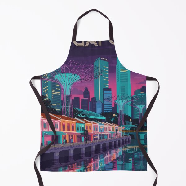 Item preview, Singapore Clarke Quay Vintage Travel Poster - Neon Night Scene Retro Art designed and sold by NightIcons.