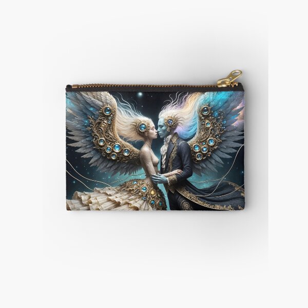 Item preview, A magical kiss among the stars on turquoise wings designed and sold by KunstGeist.