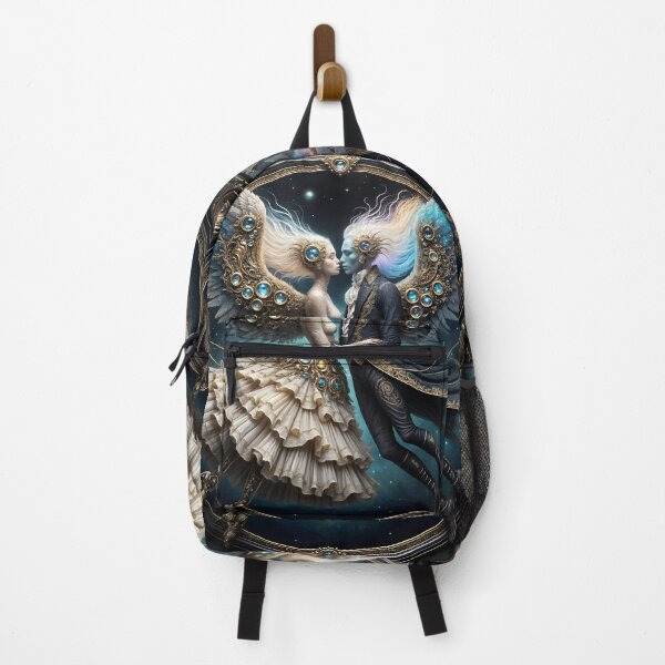 Item preview, A magical kiss among the stars on turquoise wings designed and sold by KunstGeist.